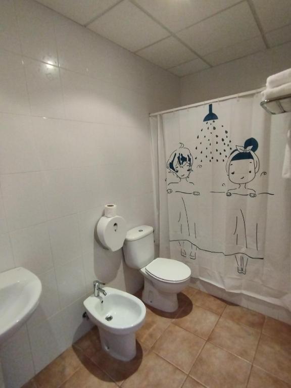 Koupelna v ubytování Hostal Restaurant Paca