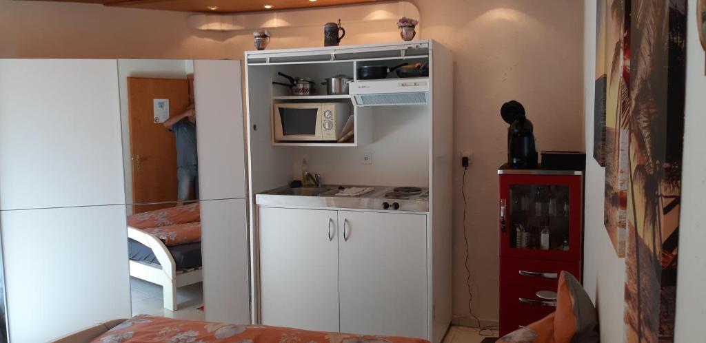 Kuchyň nebo kuchyňský kout v ubytování Studio in Domat Ems