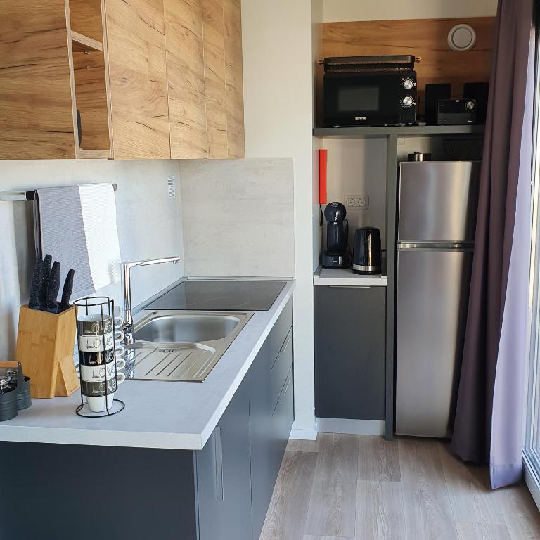 Kuchyň nebo kuchyňský kout v ubytování Mobile home Sunflower - Selce