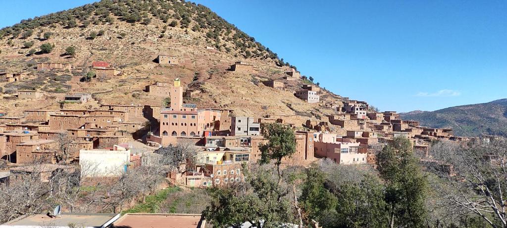 a village on the side of a mountain at Gîte tizinoubadou in Aït Youguine