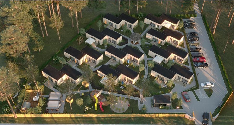 an overhead view of a large group of houses at Seaside Harmony in Pogorzelica