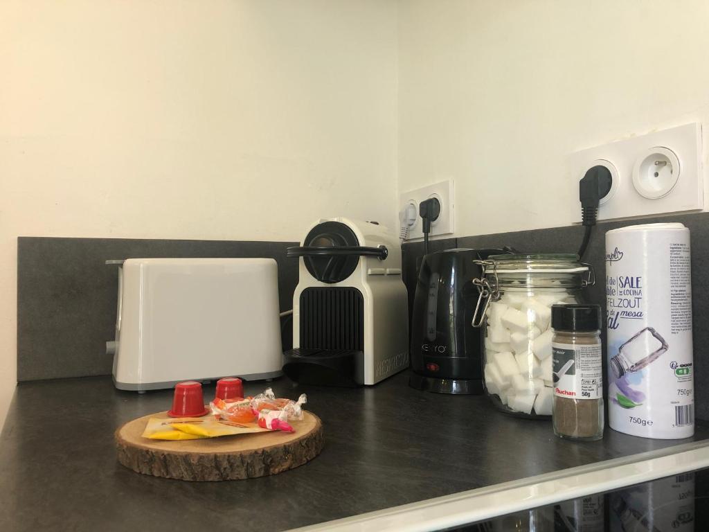 Kuchyňa alebo kuchynka v ubytovaní Studio paisible avec jardin - Tours centre