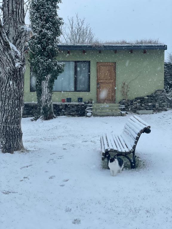 Cozy cottage in countryside close to Tbilisi v zimě