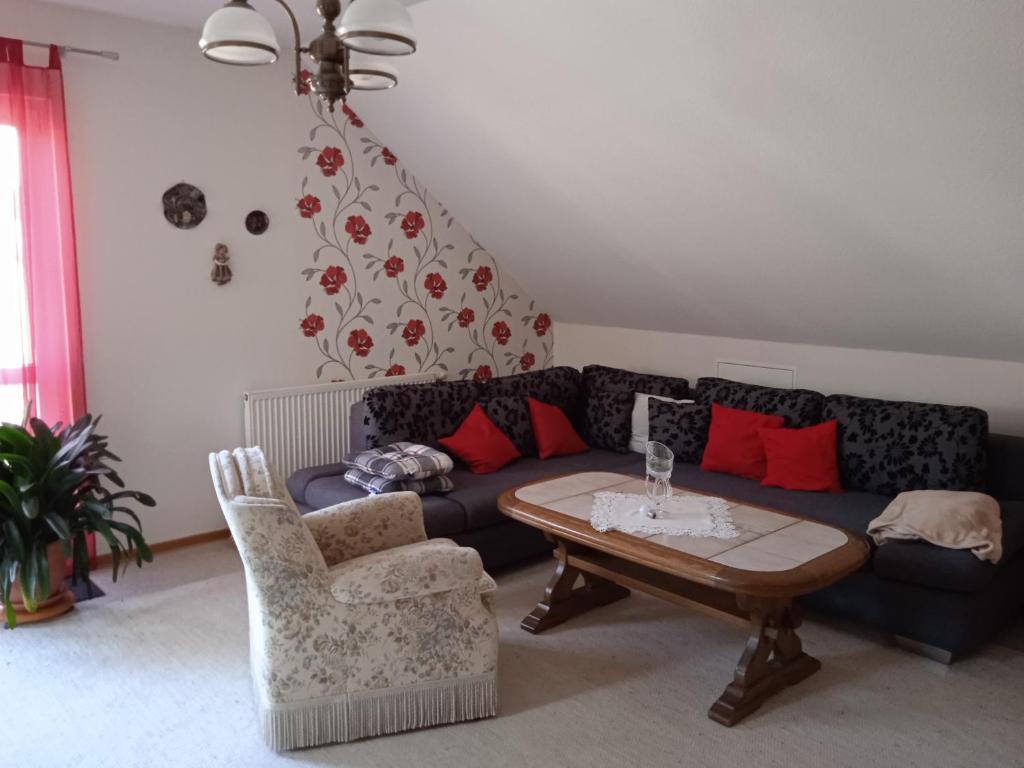Posezení v ubytování Ferienwohnung kaub