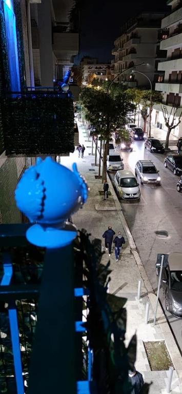 a view of a city street with a blue object at Sister House in Cerignola