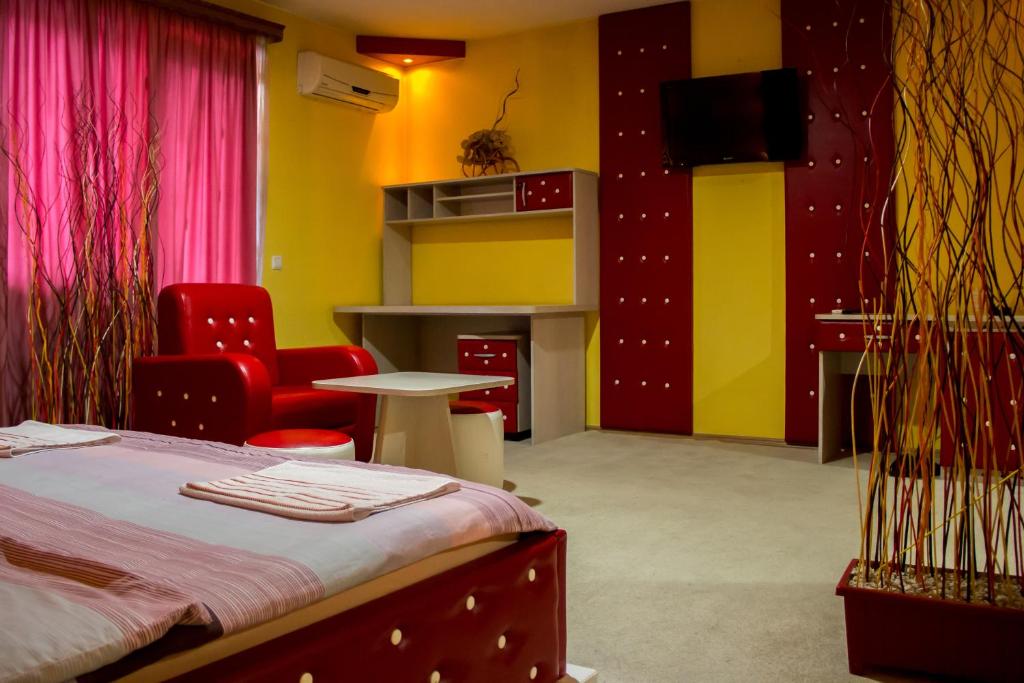 Postel nebo postele na pokoji v ubytování Motel Dani