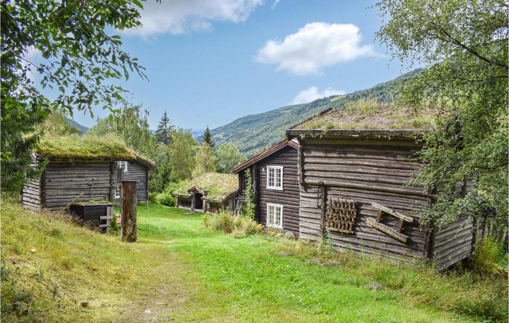 an old barn with a grass roof on a hill at Awesome Home In Vinstra With 2 Bedrooms And Wifi in Vinstra