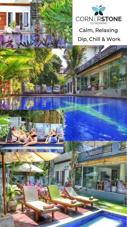 Bazén v ubytování Cornerstone Bali Coworking nebo v jeho okolí