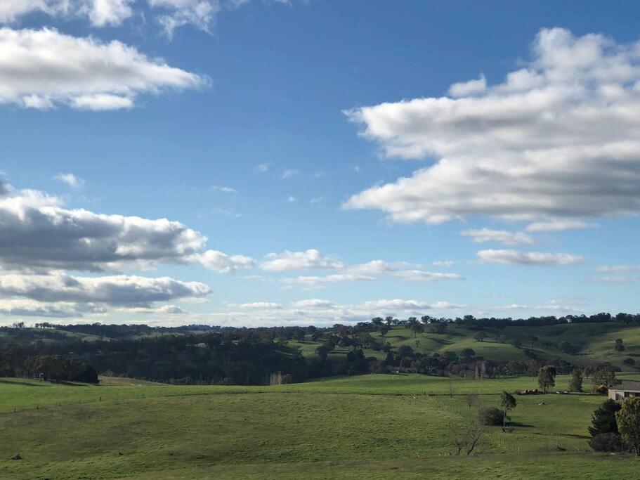 un champ vert avec un ciel bleu et des nuages dans l'établissement Armara Views, à Orange