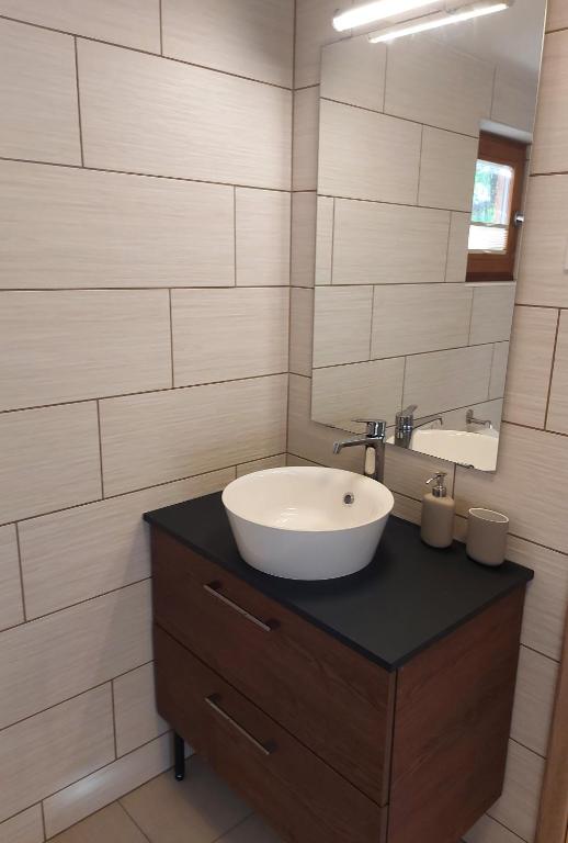 Vannituba majutusasutuses Apartma Mataj