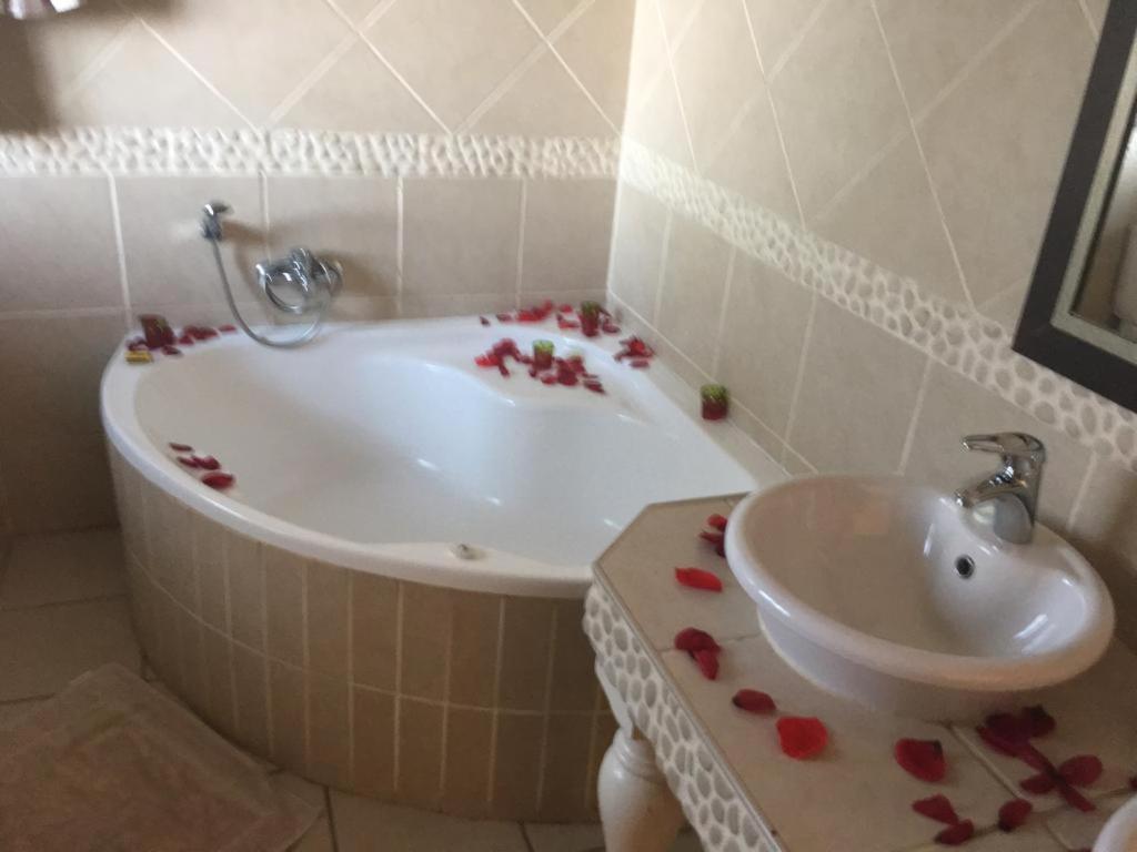 Bilik mandi di The Lazy Grape Guest Lodge & Spa
