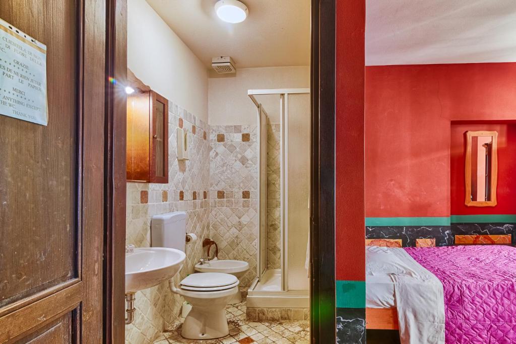 Koupelna v ubytování Hotel Portacavana