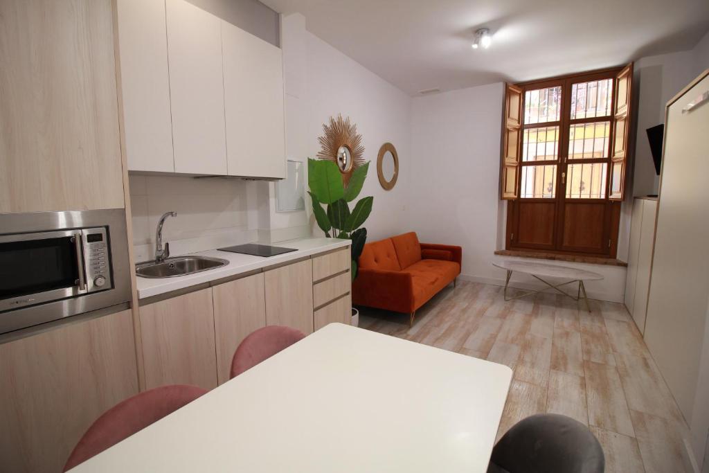 Kuchyň nebo kuchyňský kout v ubytování GLORIA SUITES