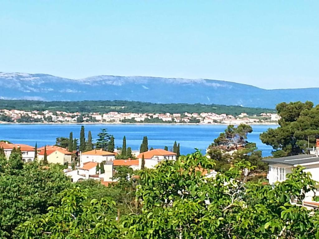 a view of a city and a body of water at Apartmani Elena in Malinska