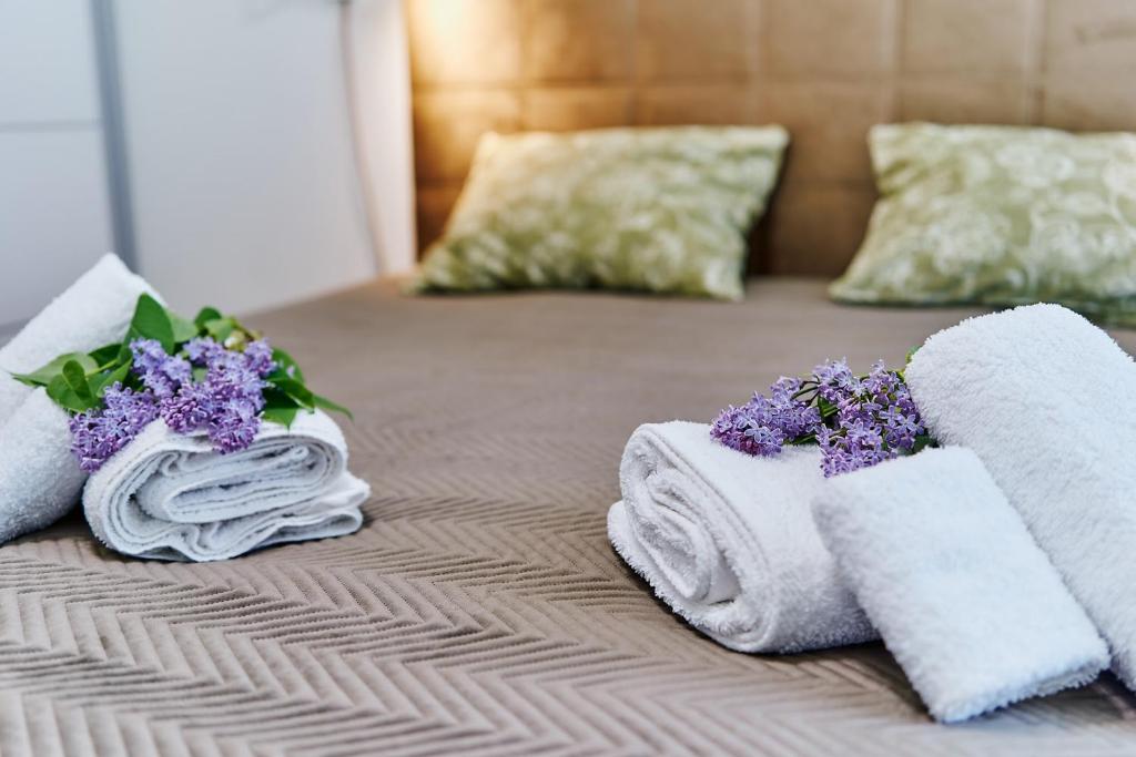 Posteľ alebo postele v izbe v ubytovaní Blanca Apartamenty Polanica-Zdrój, Polanica Residence