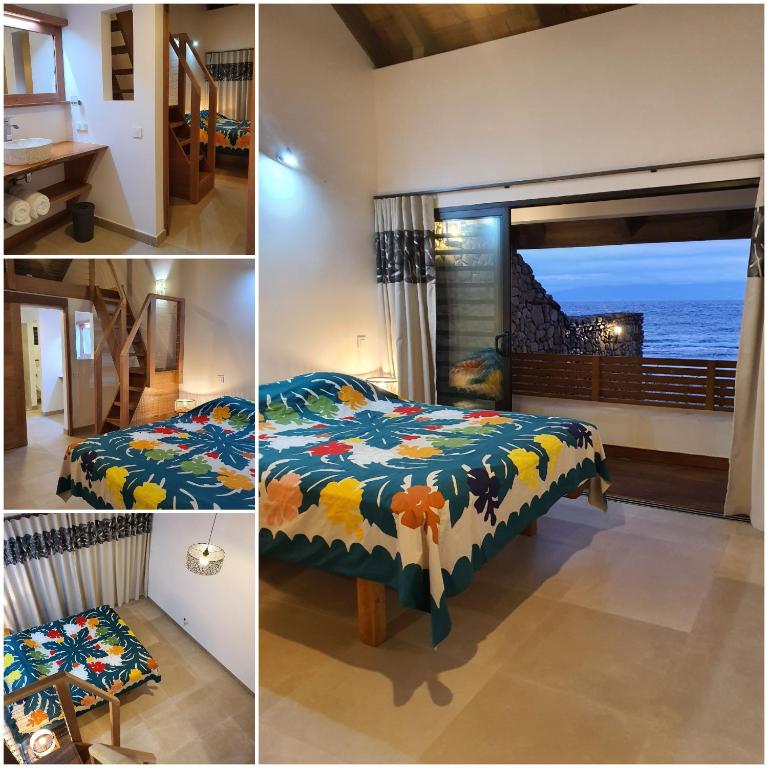 Postel nebo postele na pokoji v ubytování Moorea Lodge Bungalow
