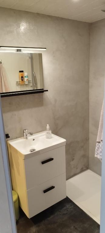 Łazienka w obiekcie LE COSY Joli F2 proche gare, Arénes avec terrasse privée