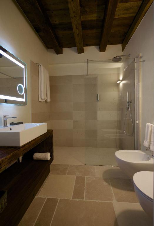 Koupelna v ubytování Hotel Antica Abbazia
