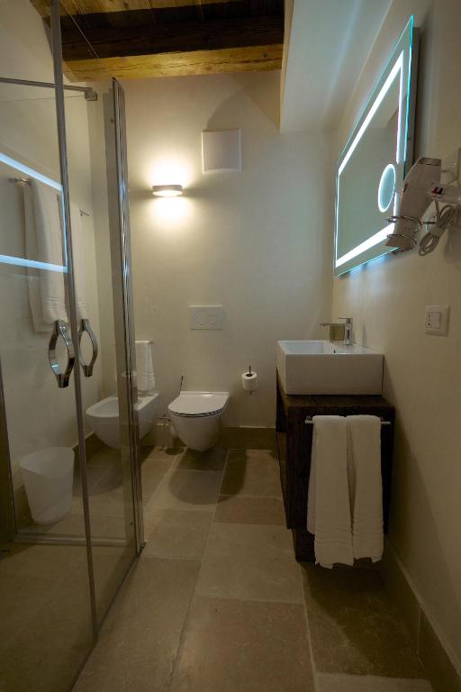 Koupelna v ubytování Hotel Antica Abbazia