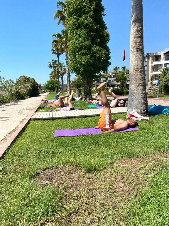 A garden outside İstanbul Beach Hotel