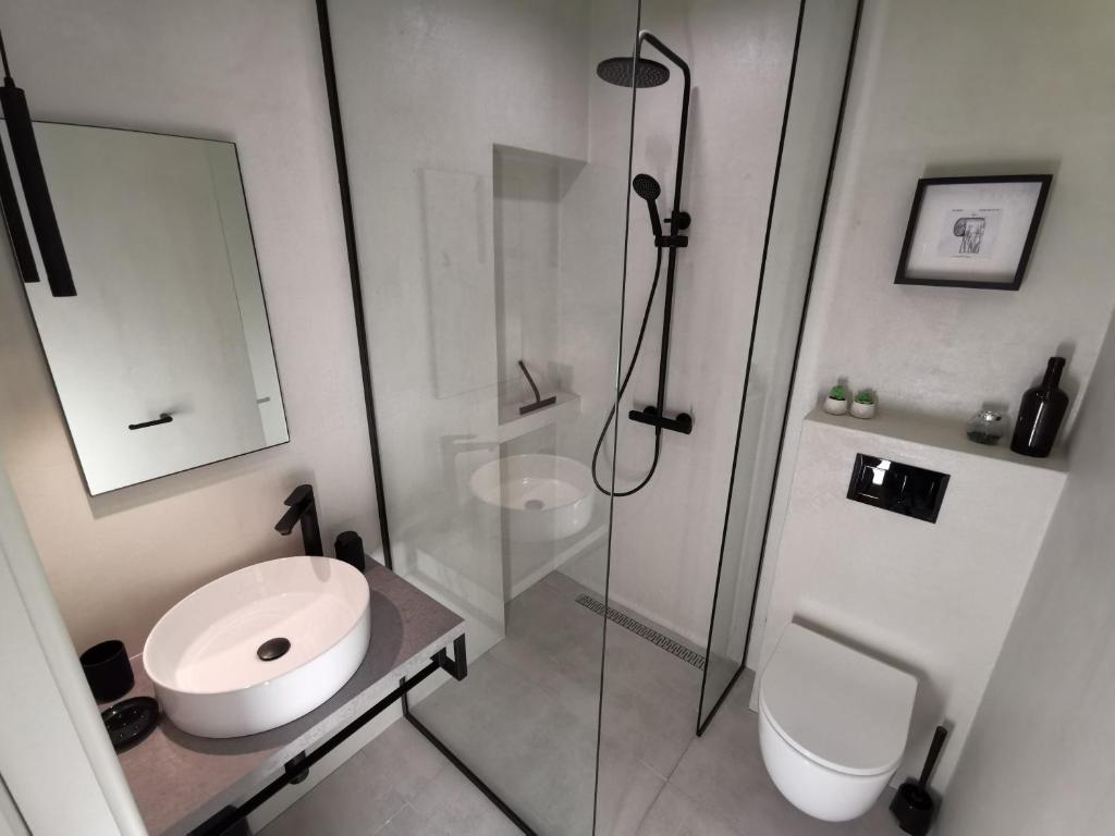 Koupelna v ubytování Moderni apartman Tina