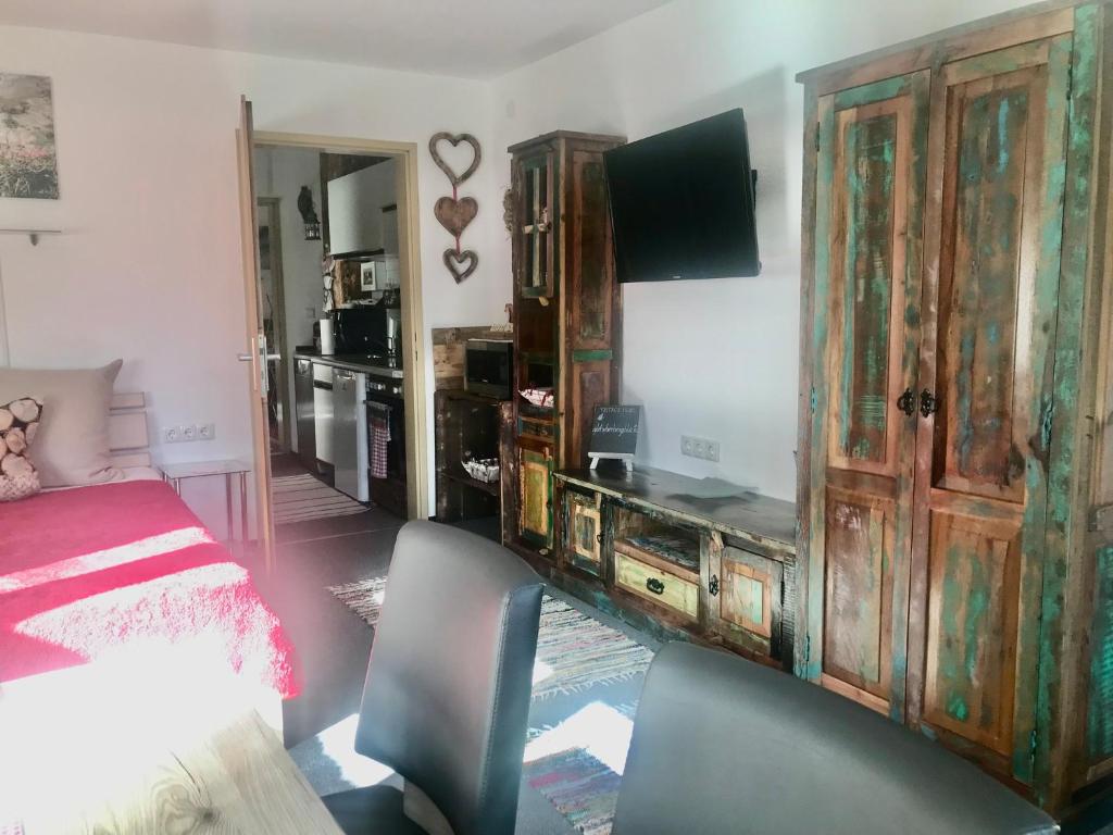TV a/nebo společenská místnost v ubytování Apartment Gletscherbergblick