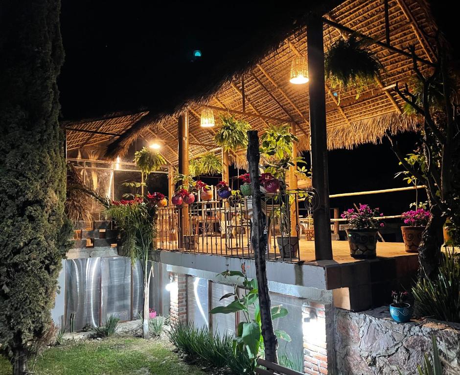 Zahrada ubytování Jardín Quinta Las Fuentes Cabañas, Valsequillo. PUEBLA