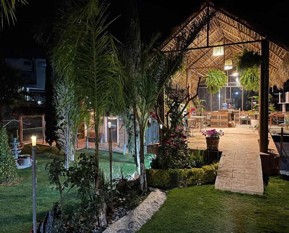 Zahrada ubytování Jardín Quinta Las Fuentes Cabañas, Valsequillo. PUEBLA