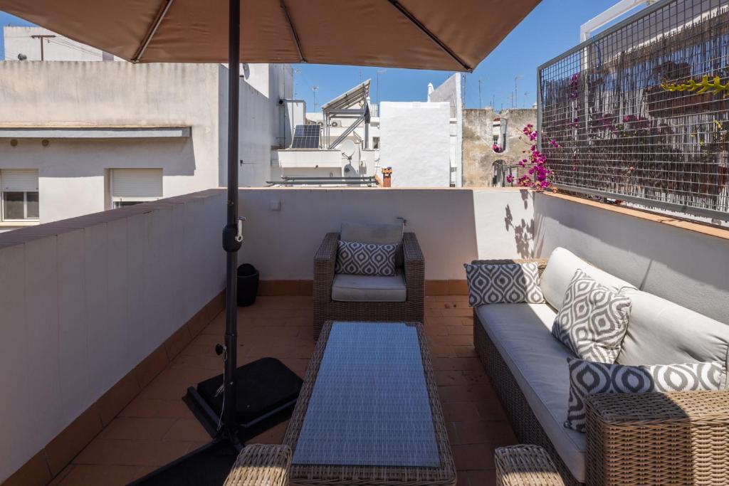 Balkón alebo terasa v ubytovaní El Sol & la Sal de Cádiz Little Apartments