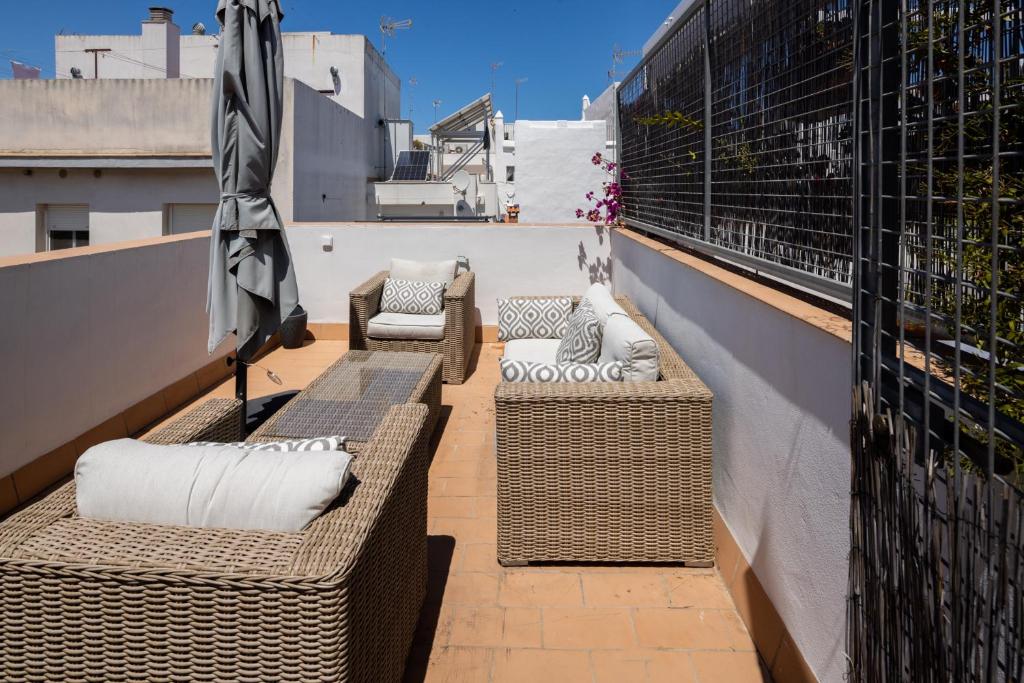 Balkón alebo terasa v ubytovaní El Sol & la Sal de Cádiz Little Apartments