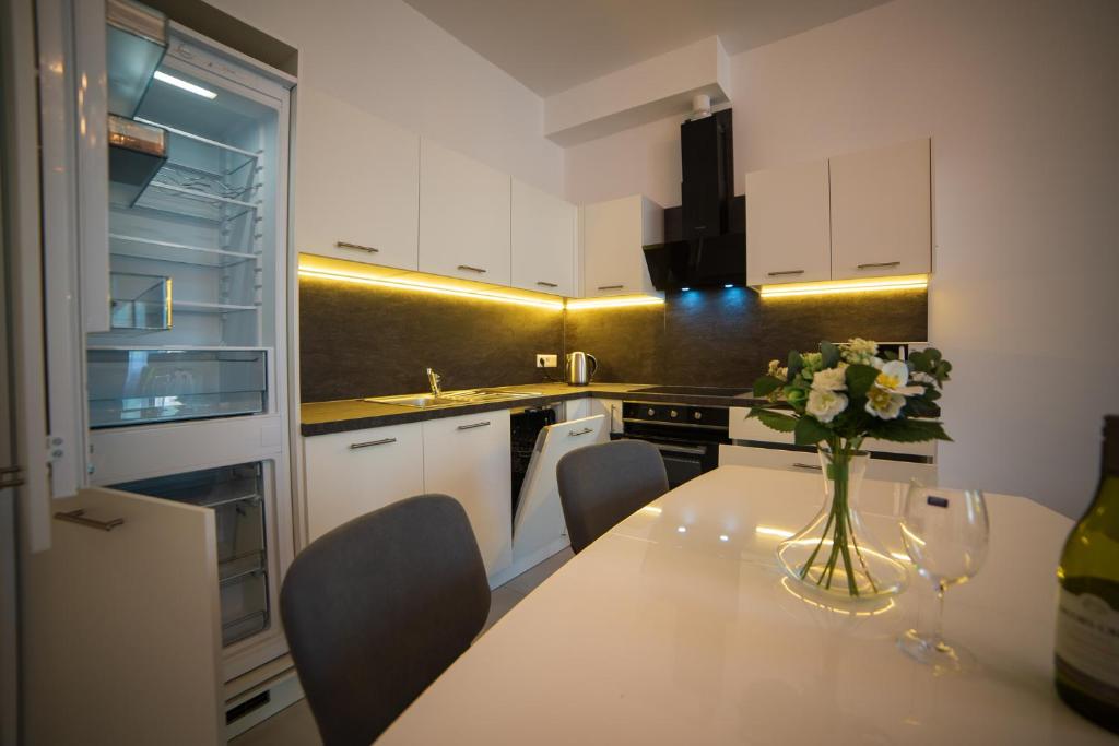 Kuchyň nebo kuchyňský kout v ubytování Top class apartments in Carlsbad