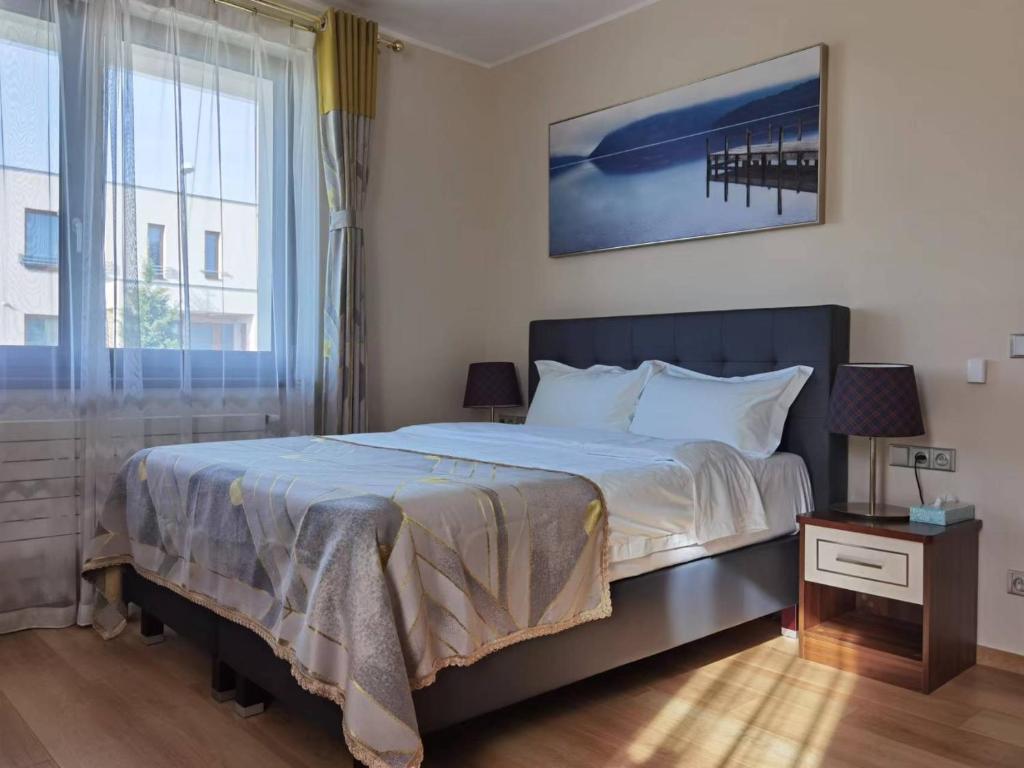 Postel nebo postele na pokoji v ubytování yipin villa