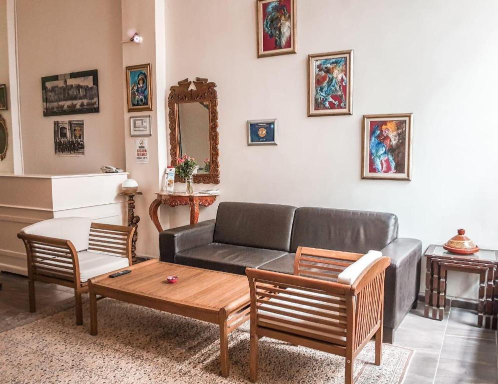 a living room with a couch and a table at 1453Apartments in Istanbul