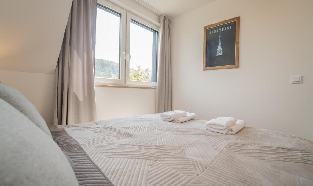 Posteľ alebo postele v izbe v ubytovaní Osada Szczyrk - prywatna sauna&jacuzzi