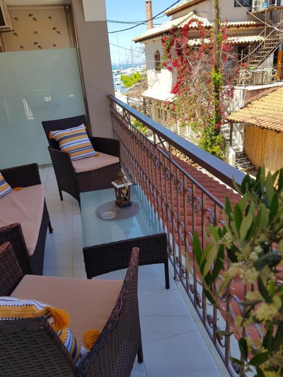 Balkón nebo terasa v ubytování Virvilis Apartments