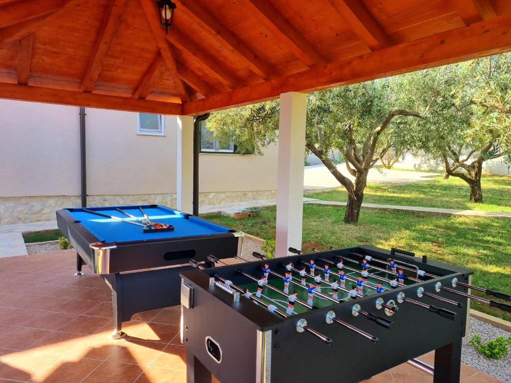Biliár nebo kulečník v ubytování Villa Lorema-pet friendly on 5000 sqm garden,pool, jacuzzi, billiard&PS5