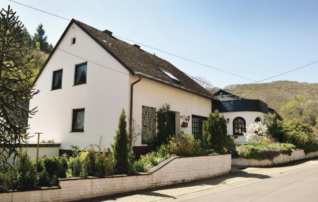 uma casa branca com plantas à frente em Gorgeous Apartment In Neumagen-papiermhle With Wifi em Trittenheim