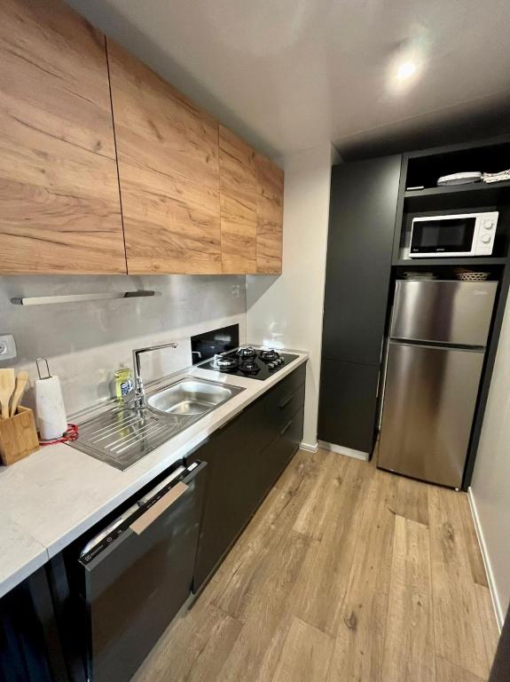Kuchyň nebo kuchyňský kout v ubytování Mobile Home Karlo