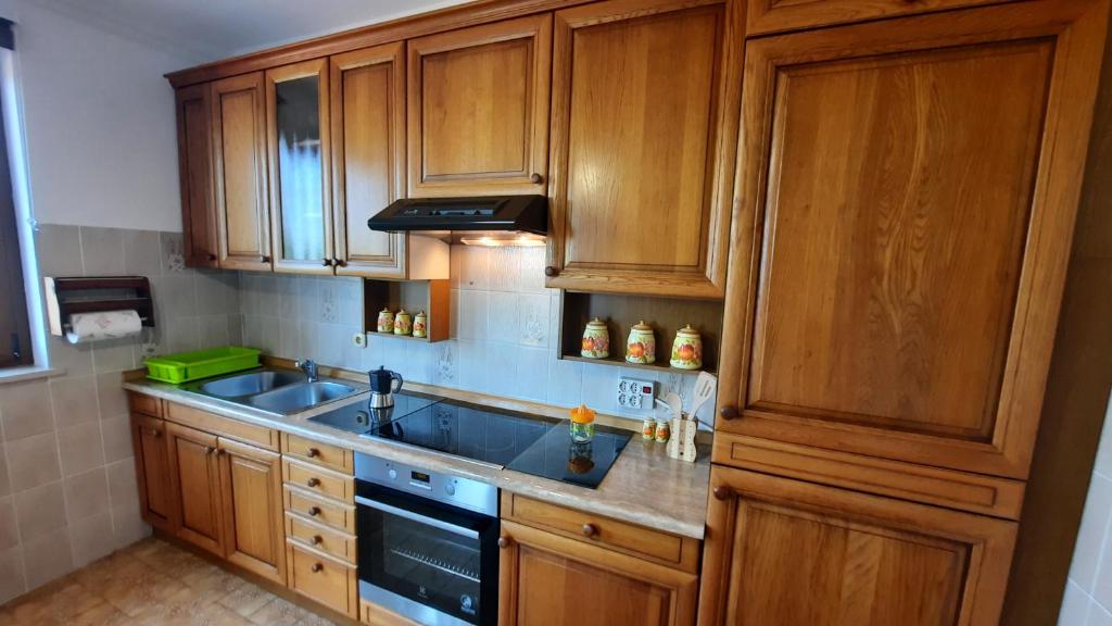 Kuchyň nebo kuchyňský kout v ubytování Apartma Bajc