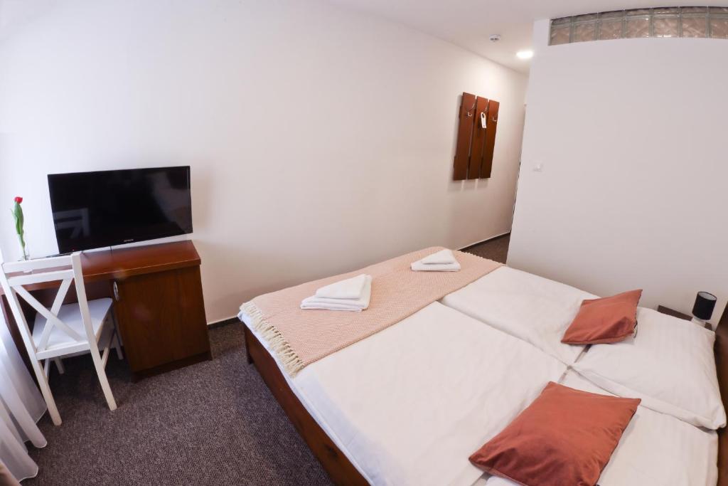 Postel nebo postele na pokoji v ubytování Hotel Slanica