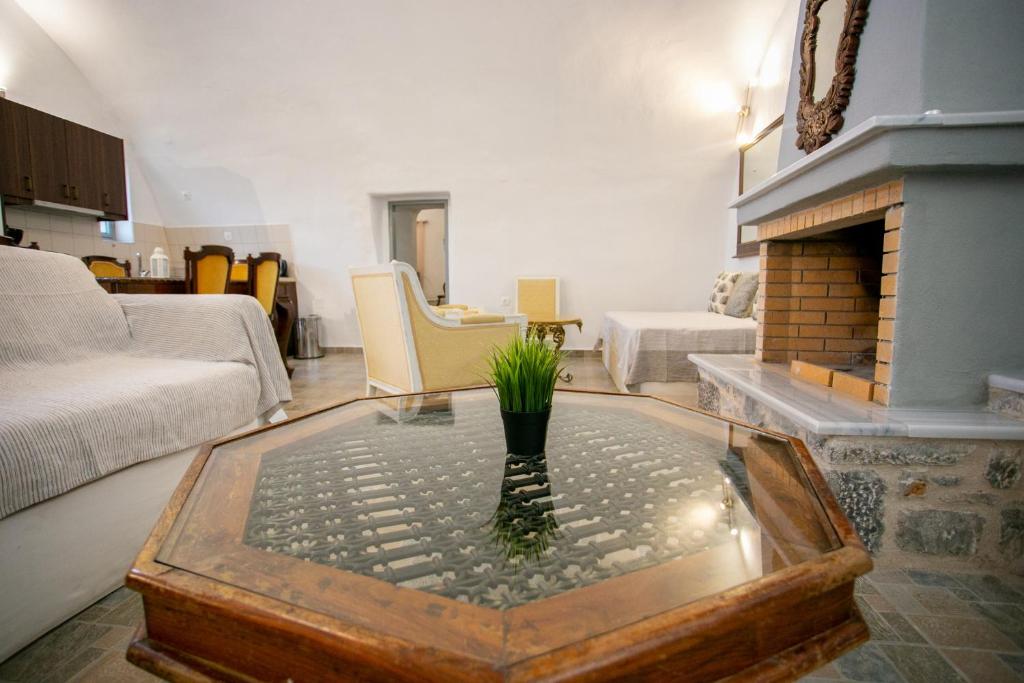 Posezení v ubytování Mylos villa Mani