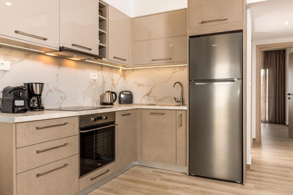 Kuchyň nebo kuchyňský kout v ubytování Allview apartments