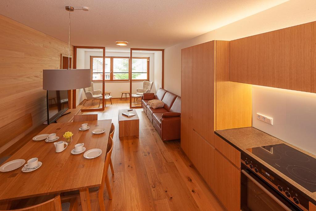 Kuchyň nebo kuchyňský kout v ubytování Sonnenhof Appartements