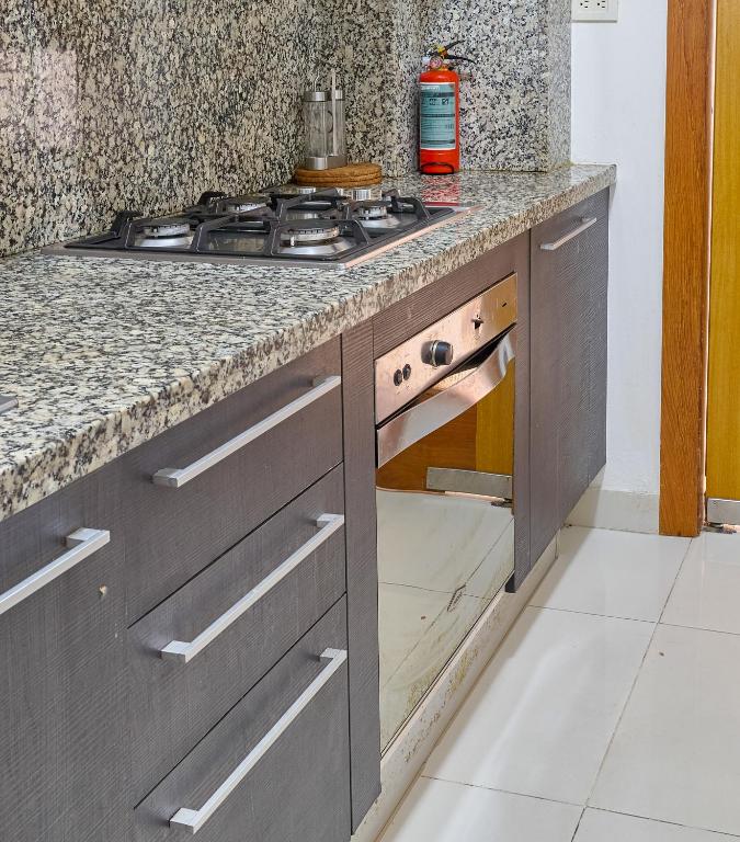Kuchyň nebo kuchyňský kout v ubytování Apartamento en zona privilegiada de Santo Domingo RD