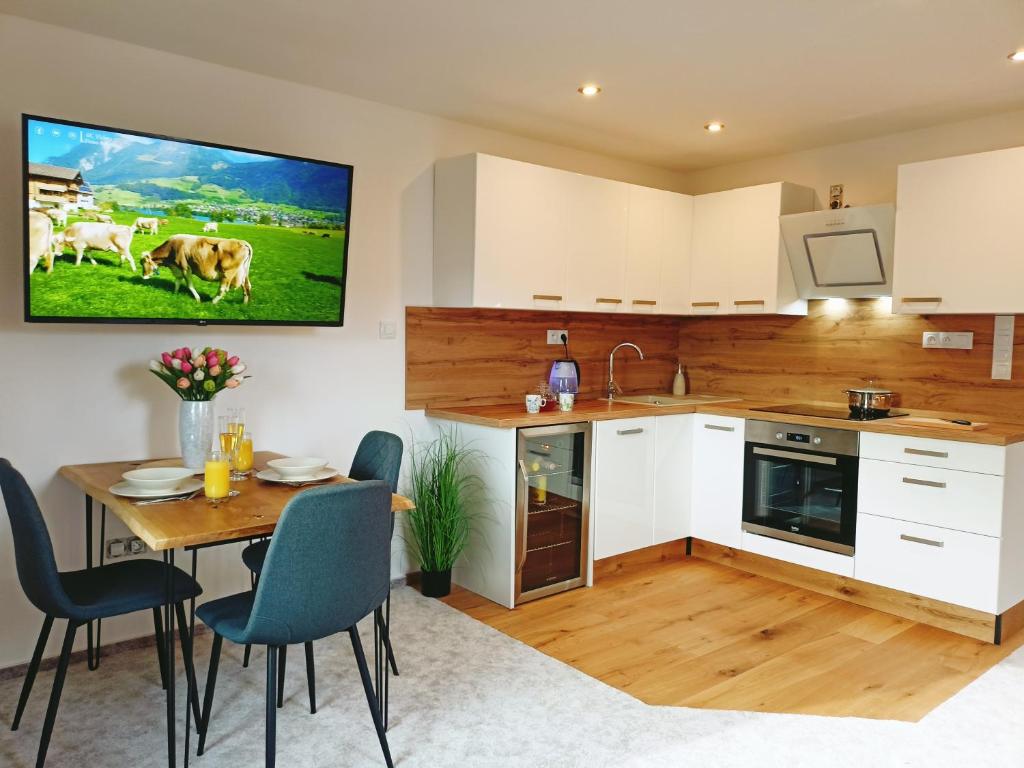 Kuchyň nebo kuchyňský kout v ubytování Apartmán u Ovečků - Nová Paka
