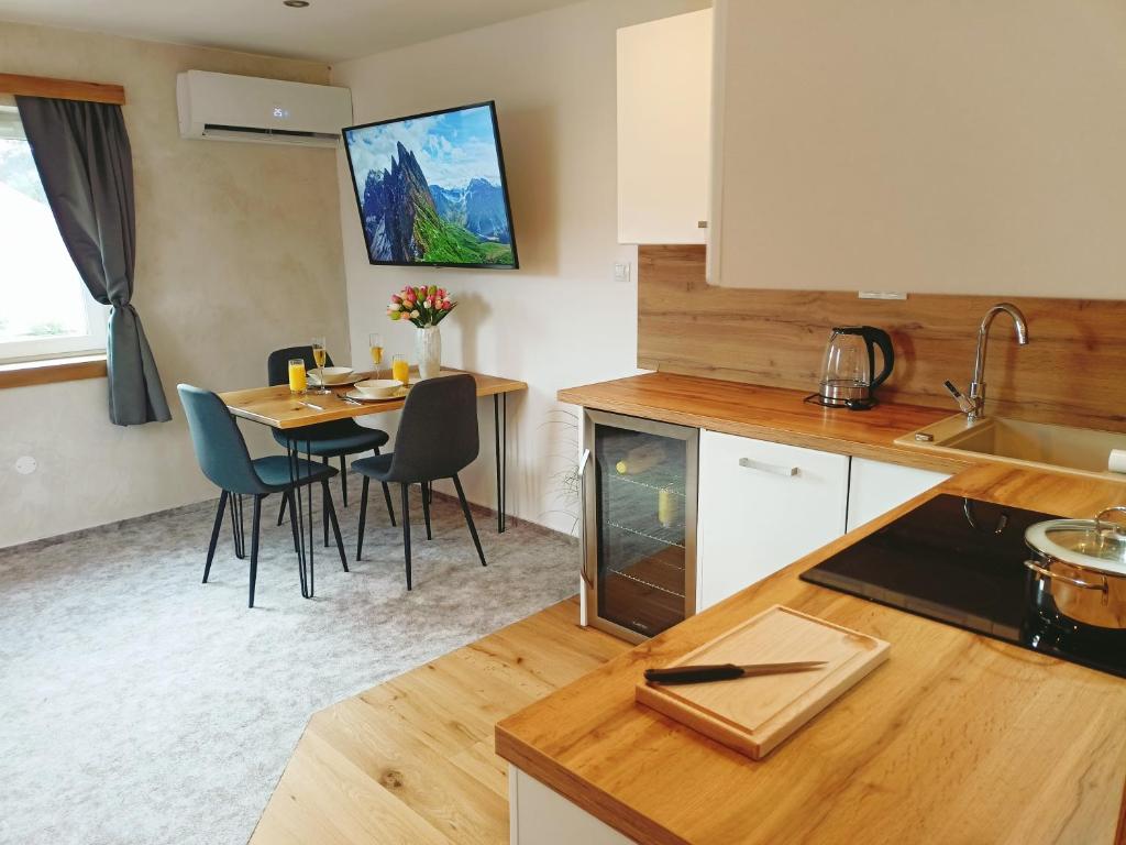 Kuchyň nebo kuchyňský kout v ubytování Apartmán u Ovečků - Nová Paka
