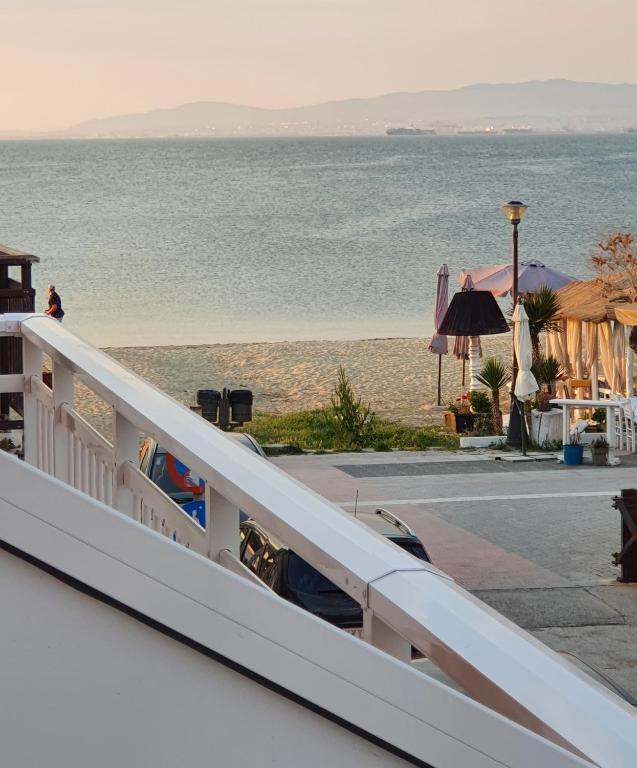 a view of the beach from the balcony of a house at CASA AL MARE 2 in Perea