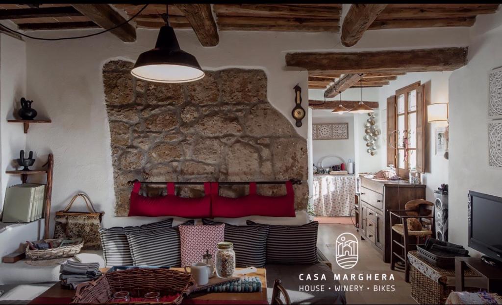 Część wypoczynkowa w obiekcie Casa Marghera House Winery Bikes