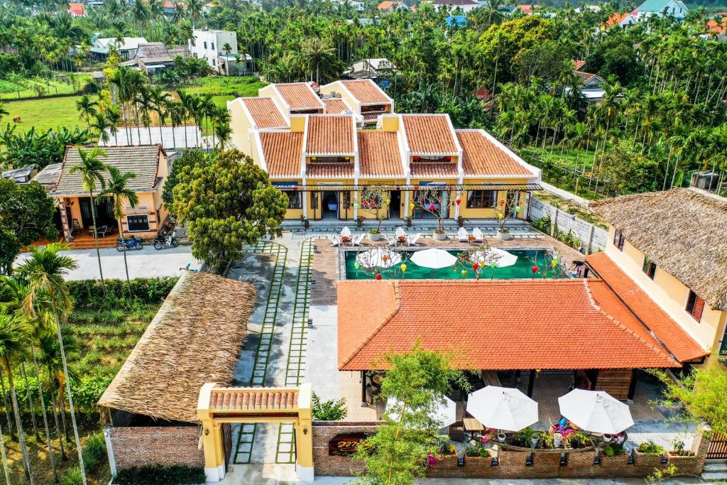 an aerial view of a resort with a swimming pool at Hoi An May Village in Hoi An