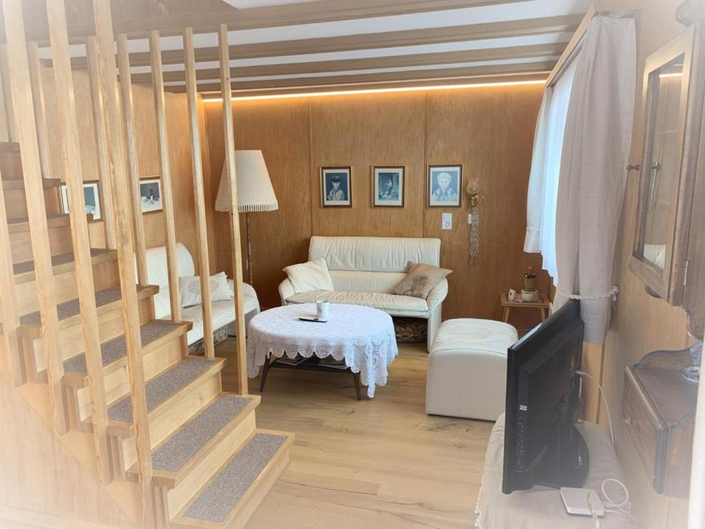 Tempat tidur dalam kamar di Revier Sytli im Höcheli